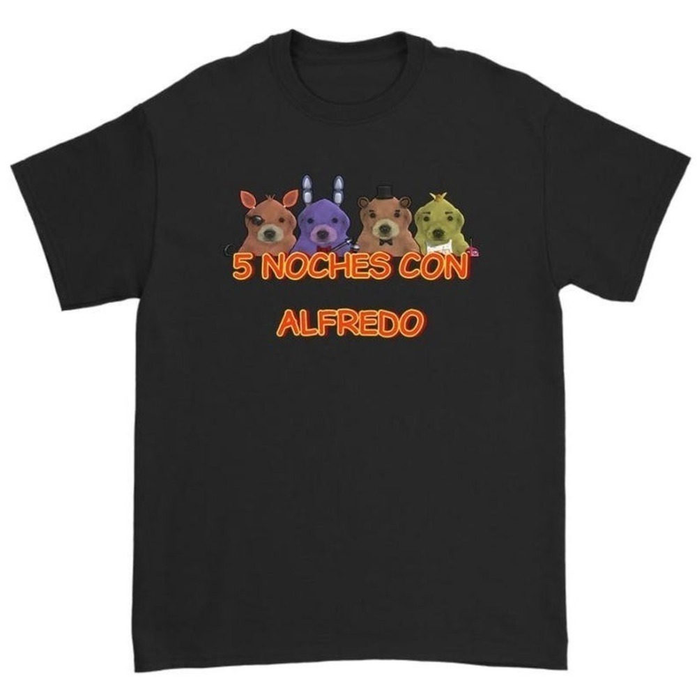 Funny Meme T Shirt 5 Noches Con Alfredo Cringe Humor Fan Gift Retro Style Tee